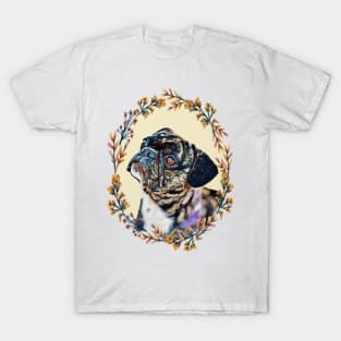 Pug - Floral T-Shirt